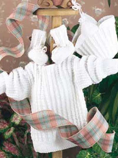 Infant's Mini-Cable Sweater Set