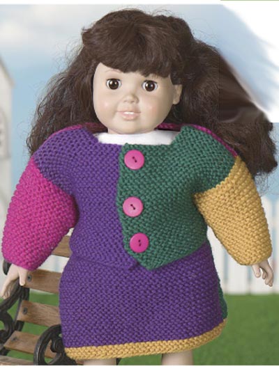 Garter -Stitch Doll Suit