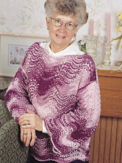 Feathers & Fans Pullover Knitting Pattern