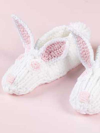 Babies & Children's Knitting - Knit Bunny Slippers
