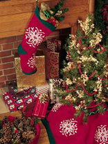 Snowflake Tree Skirt & Stocking