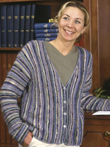 Sideways Knit Striped Cardigan Pattern